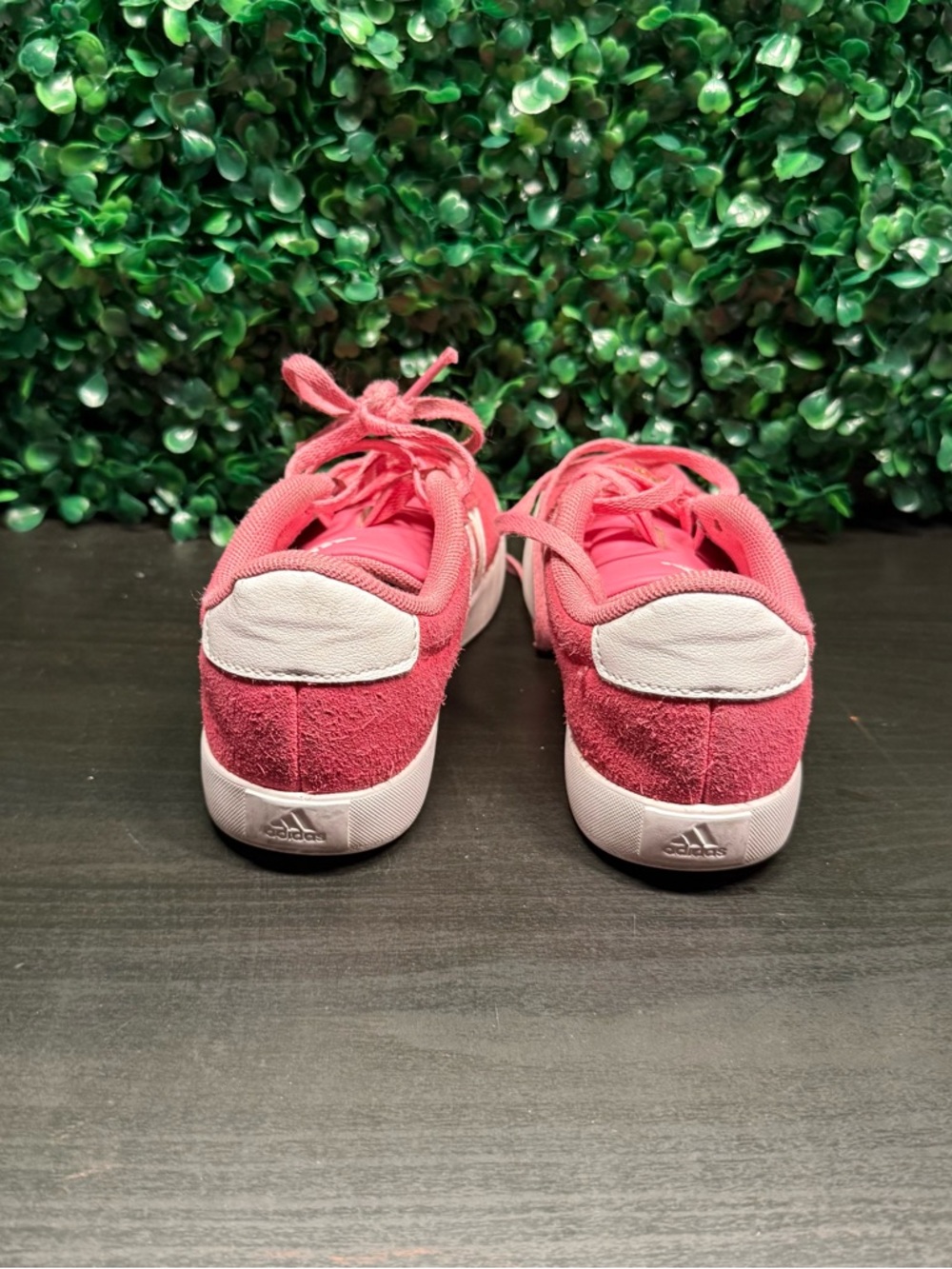 Adidas Kids Pink Suede Sneakers with White Stripes (I don't want 2 clean) - Picture 4 of 7